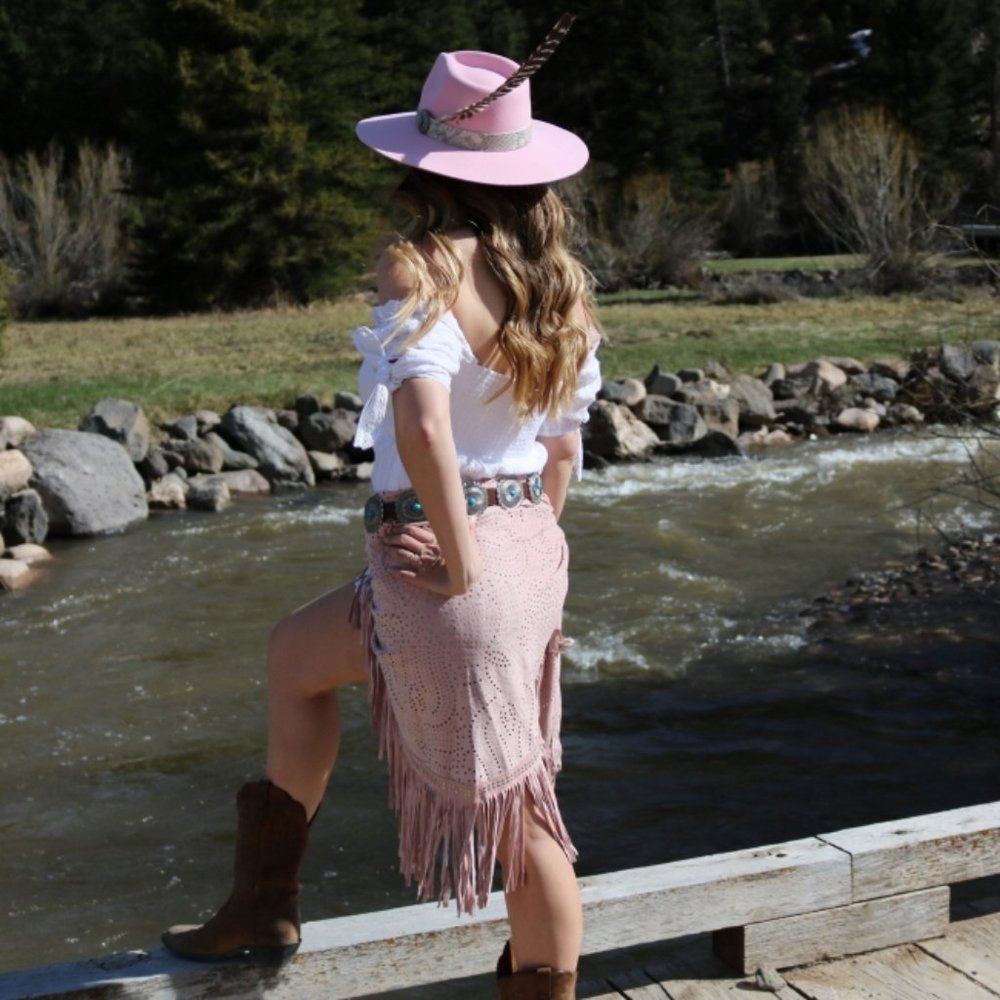 Charlie 1 Horse Western Felt Hat Sidewinder Pink - Picture 5 of 6
